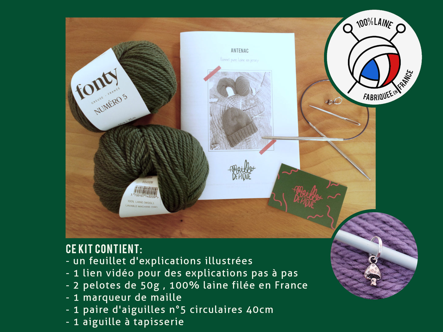 Kit de Tricot : Le Bonnet Antenac