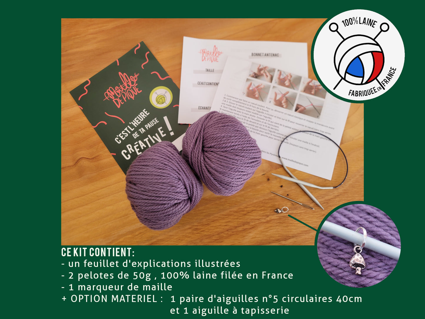 Kit de Tricot : Le Bonnet Antenac